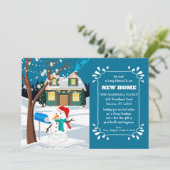 雪だるまバイザメールボックスホリディムービングカード シーズンカード (スタンド正面)