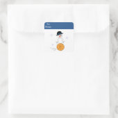 雪だるまバスケットボールギフトラベル スクエアシール (バッグ)