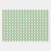 雪だるまバッファローチェックきのこの格言ギフトのセット ラッピングペーパーシート (正面3)