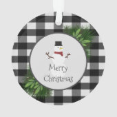 雪だるまバッファロープレイドオーナメント オーナメント (裏面)