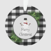 雪だるまバッファロープレイドオーナメント オーナメント (正面)