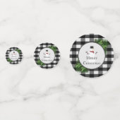 雪だるまバッファロープレイドテーブル紙吹雪 コンフェッティ (正面)