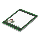 雪だるまバッファロープレイドパーソナライズされたメモ帳 ノートパッド (回転)