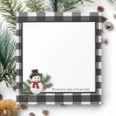 雪だるまバッファロープレイドパーソナライズされたメモ帳 ノートパッド