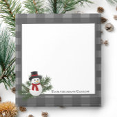 雪だるまバッファロープレイドパーソナライズされたメモ帳 ノートパッド