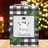 雪だるまバッファロープレイドフラスコ フラスク