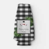 雪だるまバッファロープレイドボトルクール ボトルクーラー (正面)