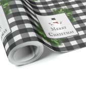 雪だるまバッファロープレイドラッピング紙 ラッピングペーパー (ロールコーナー)