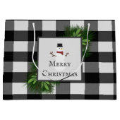 雪だるまバッファロープレイド抱き枕 ラージペーパーバッグ (正面)