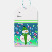 雪だるまバブル爆発 ギフトタグ (正面)