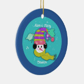 雪だるまバーズメリークリスマスセラミックオーナメント セラミックオーナメント (右)