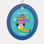 雪だるまバーズメリークリスマスセラミックオーナメント セラミックオーナメント (左)