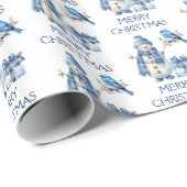 雪だるまバードプレゼントクリスマス ラッピングペーパー (ロールコーナー)