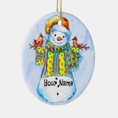 雪だるまバードマンオーナメント セラミックオーナメント (右)