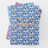 雪だるまパターンデザイン包装紙シート ラッピングペーパーシート (インサイチュ)