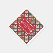 雪だるまパターンデザイン | クリスマス スタンダードカクテルナプキン (角)