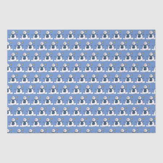 雪だるまパターンデザイン 薄葉紙 (正面)