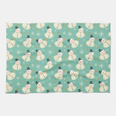 雪だるまパターン キッチンタオル (横)