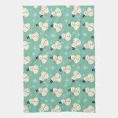 雪だるまパターン キッチンタオル (縦)