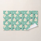 雪だるまパターン ハンドタオル (ハンドタオル)