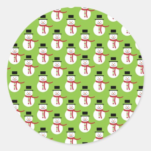 雪だるまパターン ラウンドシール (正面)