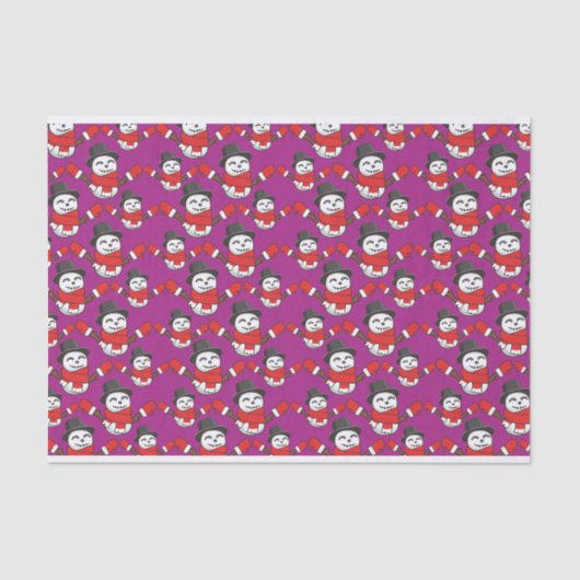 雪だるまパターン 薄葉紙 (正面)