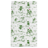 雪だるまパレードトワール – 緑 スモールペーパーバッグ (正面)