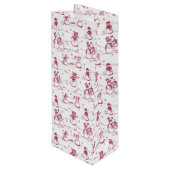 雪だるまパレードトワール – 赤 ワインギフトバッグ (裏面アングル)