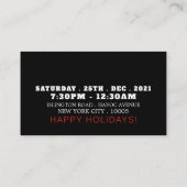 雪だるまパレード、クリスマスパーティーチケット招待状 エンクロージャーカード (裏面)