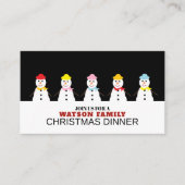 雪だるまパレード、クリスマスパーティーチケット招待状 エンクロージャーカード (正面)