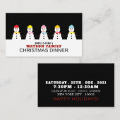 雪だるまパレード クリスマスパーティー招待チケット エンクロージャーカード (正面/裏面)