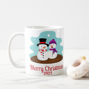 雪だるまパーソナライズされたのクリスマスギフト コーヒーマグカップ