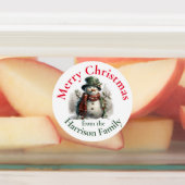 雪だるまパーソナライズされたの聖降誕祭の願い ラベル (貼付)