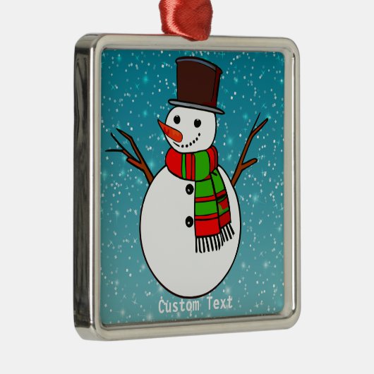 雪だるまパーソナライズされたオーナメント – クリスマスプレゼント メタルオーナメント (右)