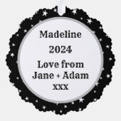 雪だるまパーソナライズされたクリスマス オーナメントカード (裏面)