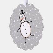 雪だるまパーソナライズされたクリスマス オーナメントカード (左)