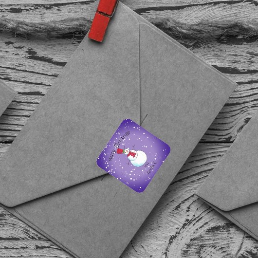 雪だるまパーソナライズされたクリスマス ラウンドシール