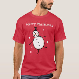 雪だるまパーソナライズされたクリスマス Tシャツ