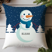 雪だるまパーソナライズされたスカーフクリスマス クッション