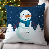 雪だるまパーソナライズされたスカーフクリスマス クッション