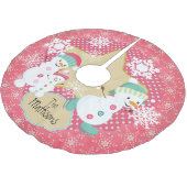 雪だるまパーソナライズされたファミリーホリデーツリースカート2 ブラッシュドポリエステルツリースカート (アングル)