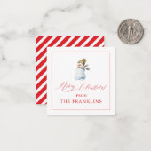 雪だるまパーソナライズされたホリディギフト囲いカード ノートカード (正面/裏面インサイチュ)