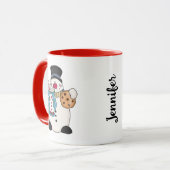 雪だるまパーソナライズされたマグ マグカップ (正面左)