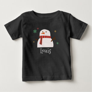 雪だるまパーソナライズされた冬 ベビーTシャツ
