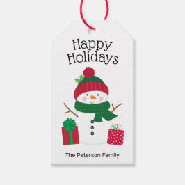 雪だるまパーソナライズされた ギフトタグ