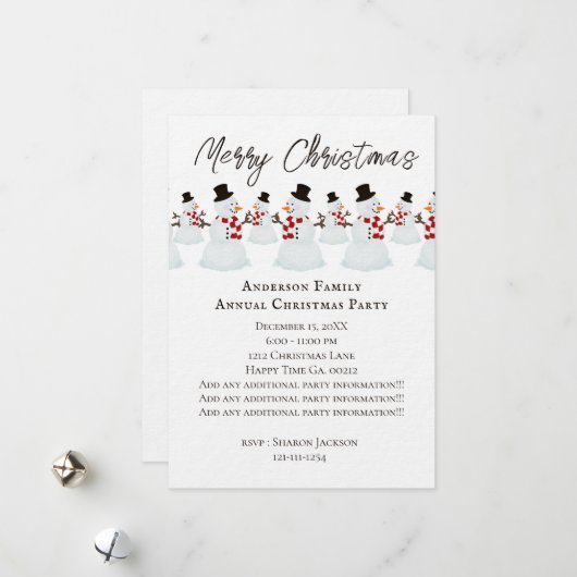 雪だるまパーティー シーズンカード (正面/裏面インサイチュ)