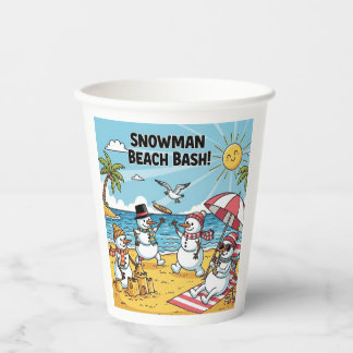 雪だるまビーチパーティー 紙コップ