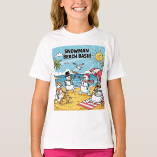 雪だるまビーチパーティー Tシャツ