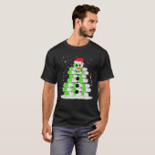 雪だるまピルスタックサンタハットクリスマス薬局テ Tシャツ (正面フル)