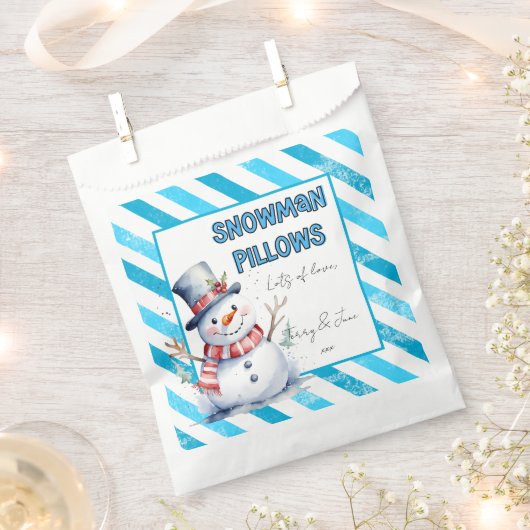 雪だるまピロークリスマストリートいけな小妖精や小人 フェイバーバッグ (クリップ留めされた状態)